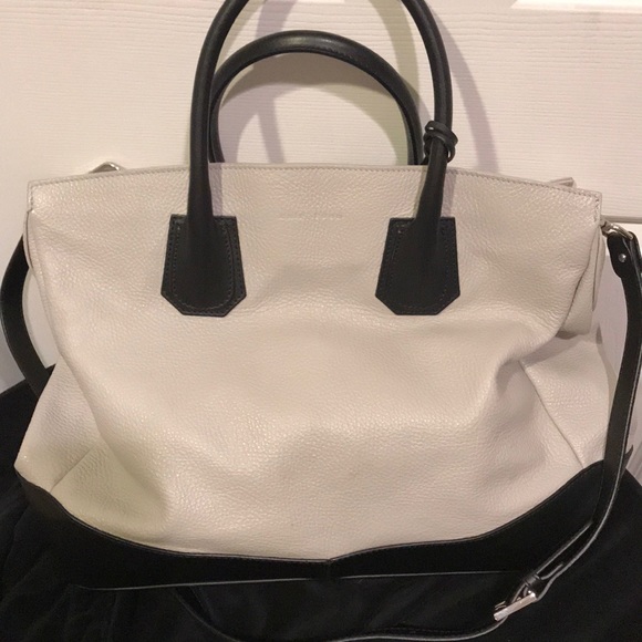 Cuir Rose large Grey and black leather bag - Picture 4 of 8